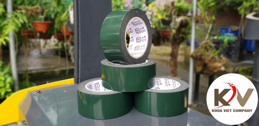 Băng Dính 2 mặt Xốp Xanh Đen Titan 5M